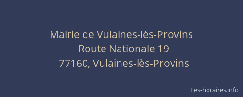 Mairie de Vulaines-lès-Provins