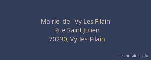 Mairie  de   Vy Les Filain