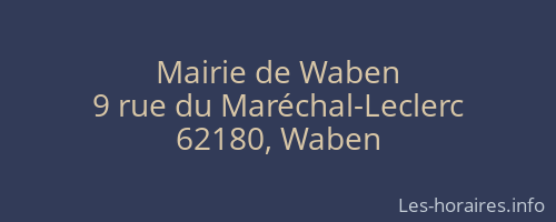 Mairie de Waben