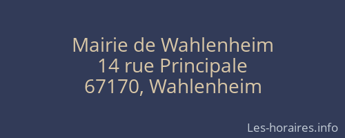 Mairie de Wahlenheim