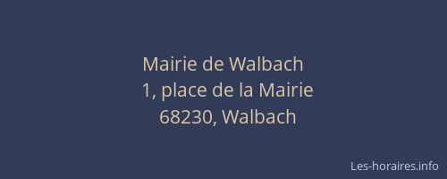 Mairie de Walbach