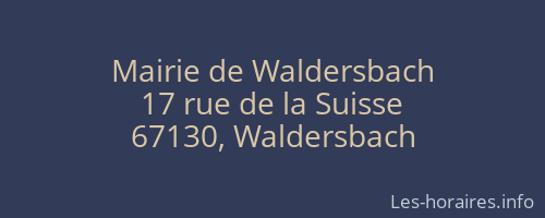 Mairie de Waldersbach