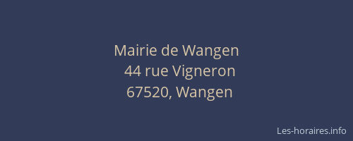 Mairie de Wangen