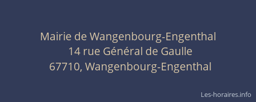 Mairie de Wangenbourg-Engenthal