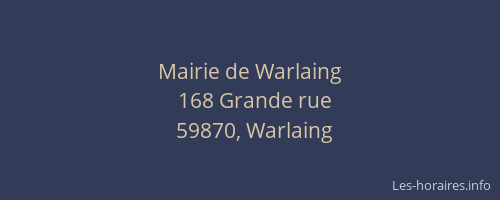 Mairie de Warlaing