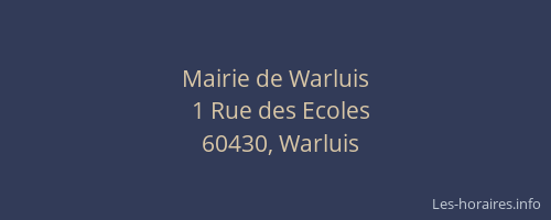 Mairie de Warluis