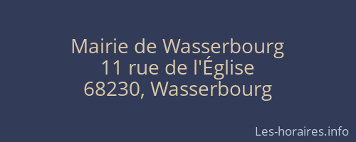 Mairie de Wasserbourg