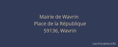 Mairie de Wavrin