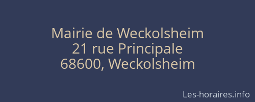 Mairie de Weckolsheim