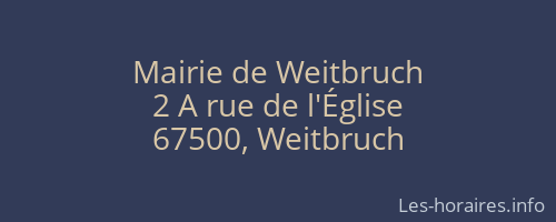 Mairie de Weitbruch