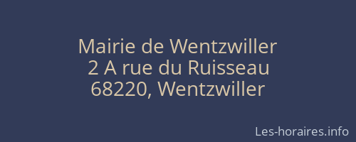 Mairie de Wentzwiller