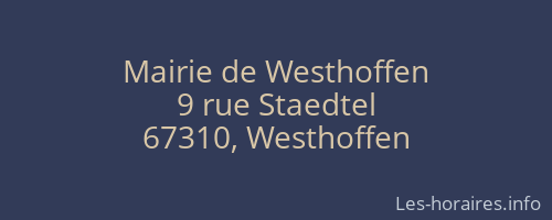 Mairie de Westhoffen