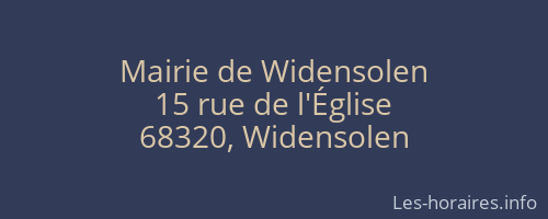 Mairie de Widensolen