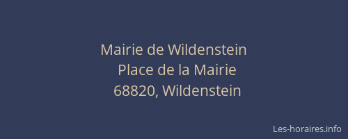 Mairie de Wildenstein