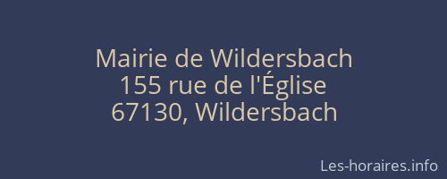 Mairie de Wildersbach