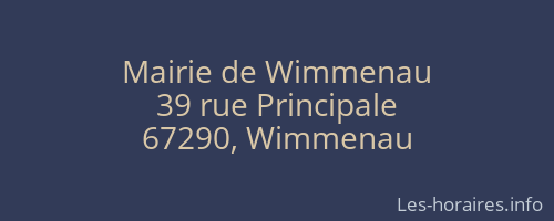 Mairie de Wimmenau