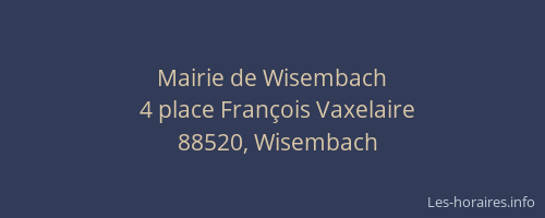 Mairie de Wisembach