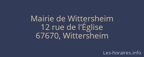 Mairie de Wittersheim