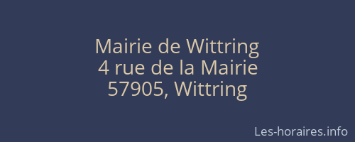 Mairie de Wittring