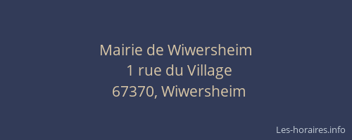 Mairie de Wiwersheim