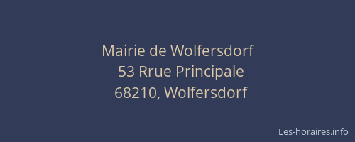 Mairie de Wolfersdorf