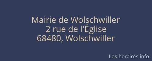 Mairie de Wolschwiller