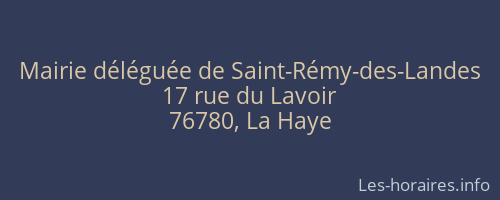 Mairie déléguée de Saint-Rémy-des-Landes