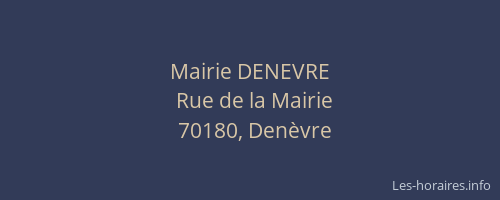 Mairie DENEVRE