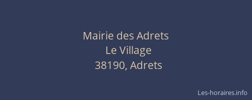 Mairie des Adrets