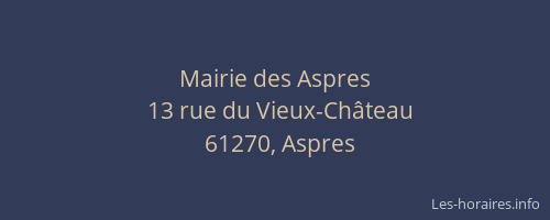 Mairie des Aspres