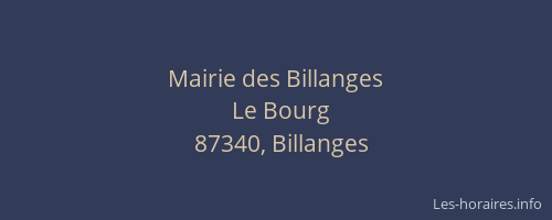 Mairie des Billanges