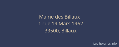 Mairie des Billaux