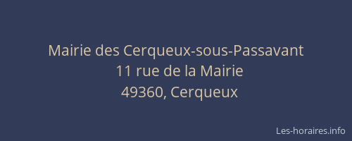 Mairie des Cerqueux-sous-Passavant