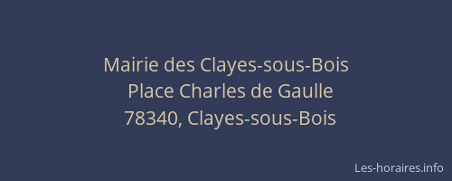 Mairie des Clayes-sous-Bois