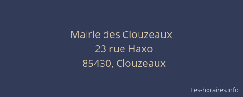 Mairie des Clouzeaux