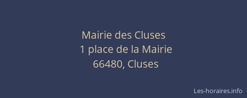 Mairie des Cluses
