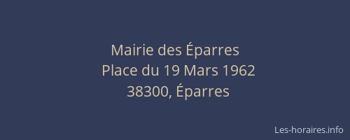 Mairie des &Eacute;parres
