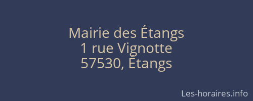 Mairie des Étangs