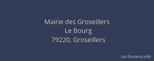 Mairie des Groseillers