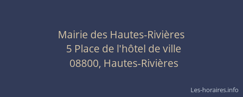 Mairie des Hautes-Rivières