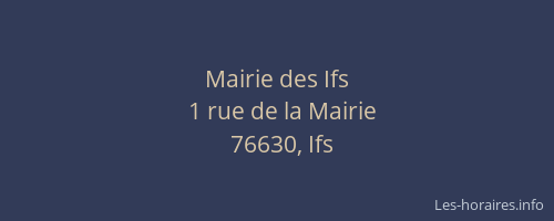 Mairie des Ifs