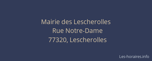 Mairie des Lescherolles