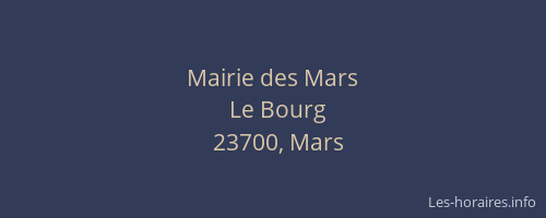 Mairie des Mars