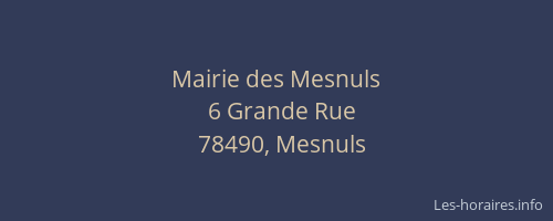 Mairie des Mesnuls
