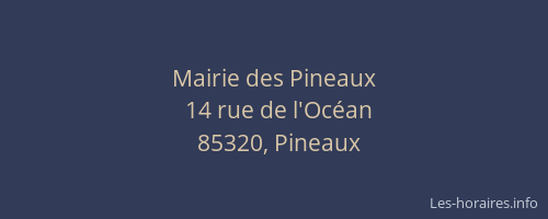 Mairie des Pineaux