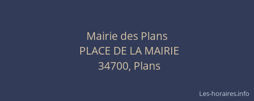 Mairie des Plans