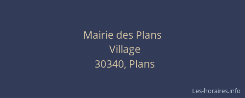 Mairie des Plans