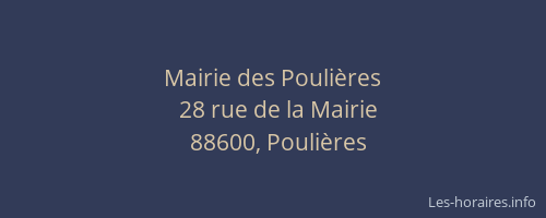 Mairie des Pouli&egrave;res