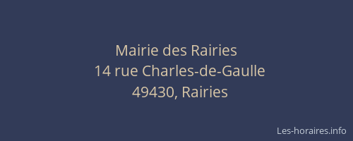 Mairie des Rairies