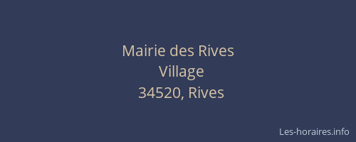 Mairie des Rives